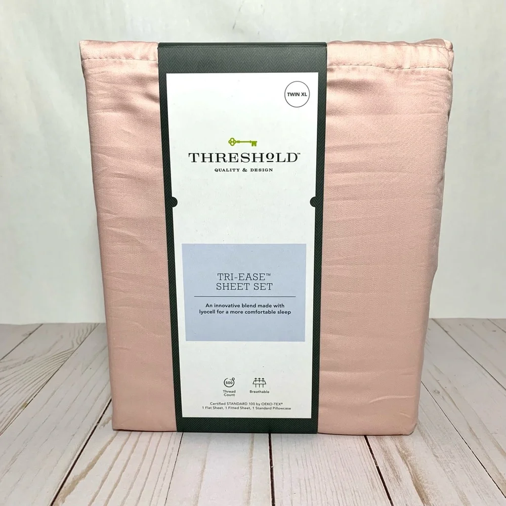 Threshold Blush Pink Tri-Ease 500 Thread Count Sheet Set - TWIN XL